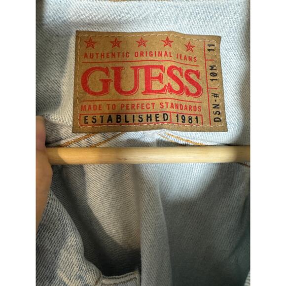 Vintage Guess Light Wash Trucker Denim Jean Jacket Size: XXL 80/90s Made In USA - Picture 4 of 5